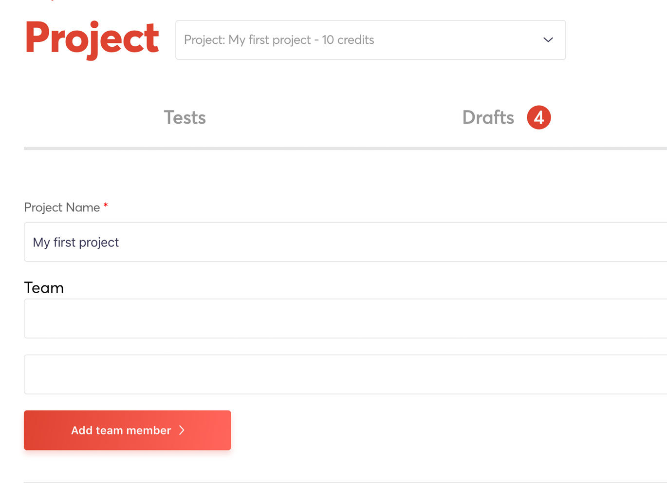 Invite team members into your project