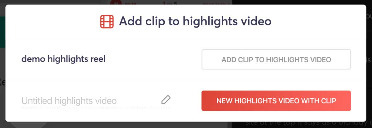 Choose or create the highlights video to which you want to add