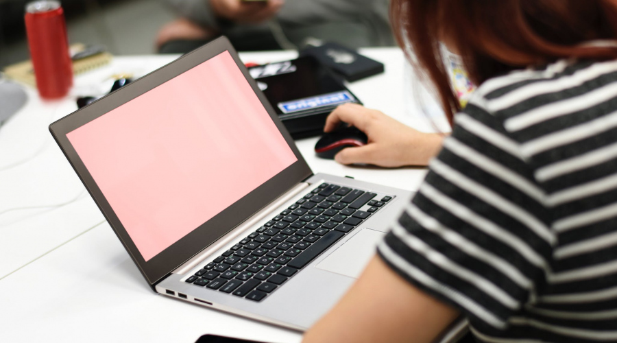 Girl using a laptop